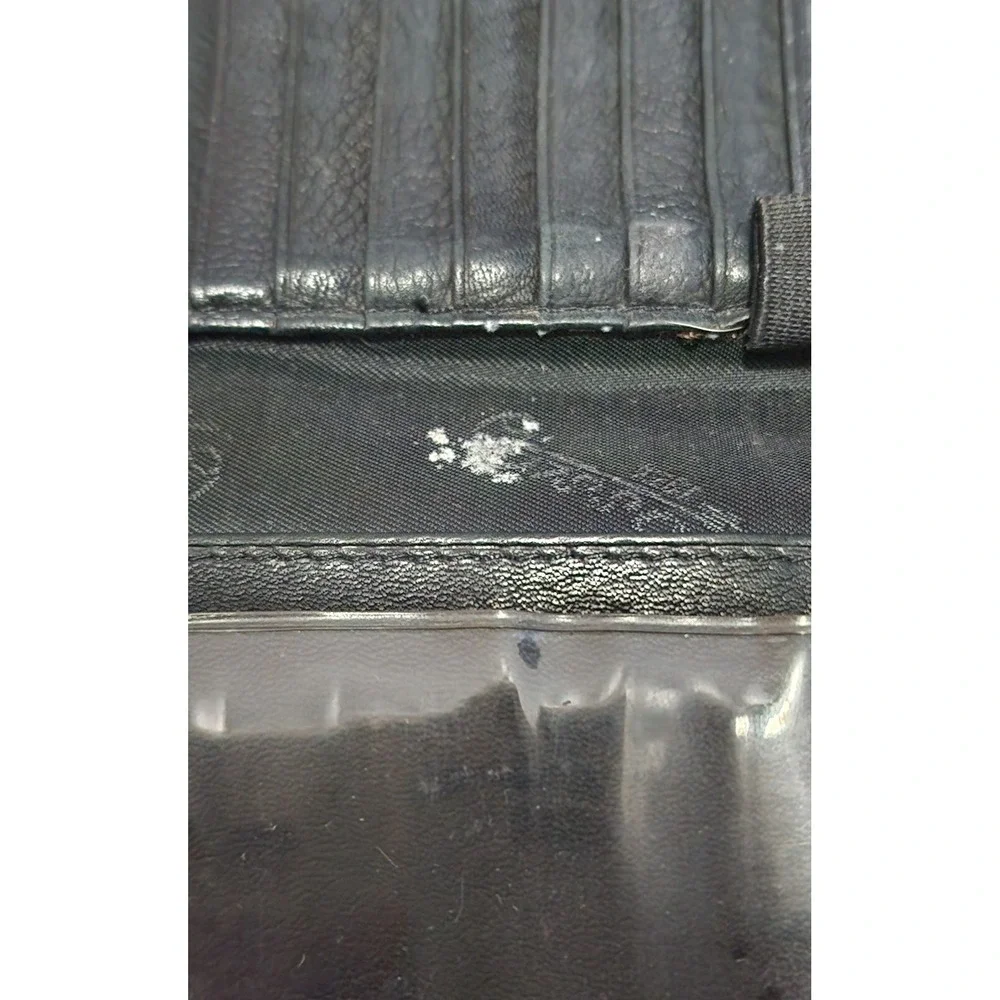 Fossil Black Leather Wallet Clutch Zip‎ Around Continental Style
